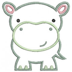 Stickdatei - Dschungeltiere Appli Nilpferd